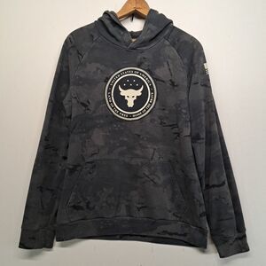 Under Armour Project Rock Youth XL Hoodie Camo Freedom Bld Swt Rspct Sweatshirt